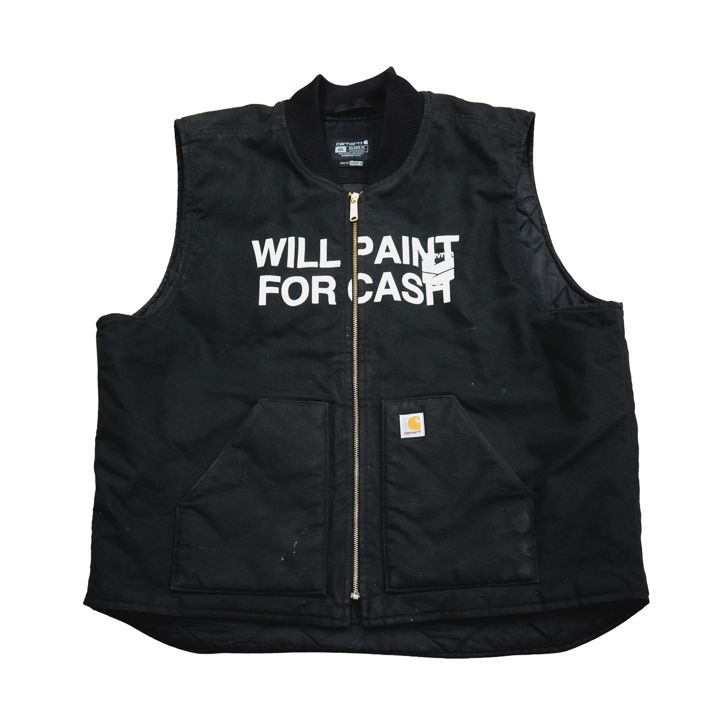 Will Paint For Cash Vest Black 2XL