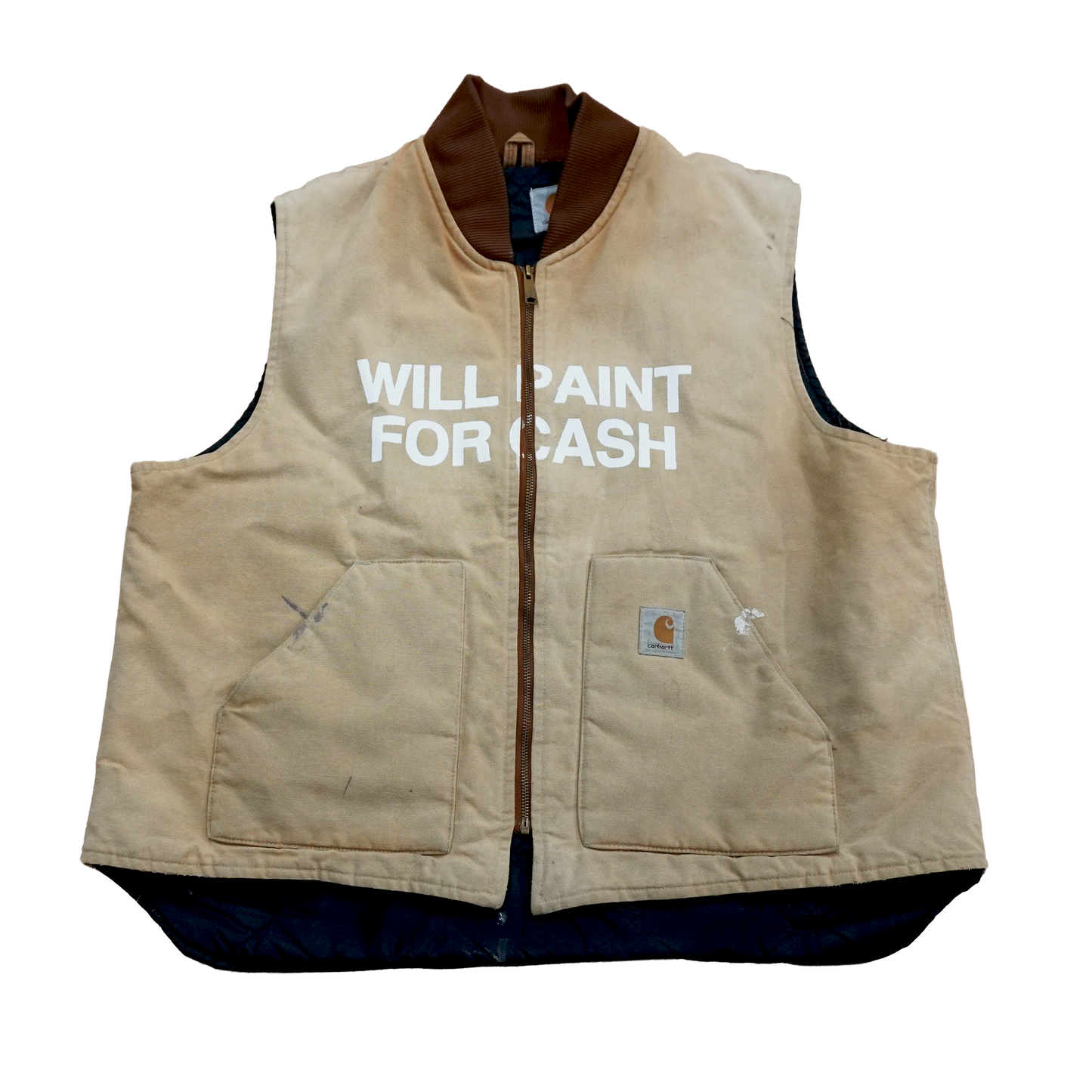 Will Paint For Cash Vest Tan XL